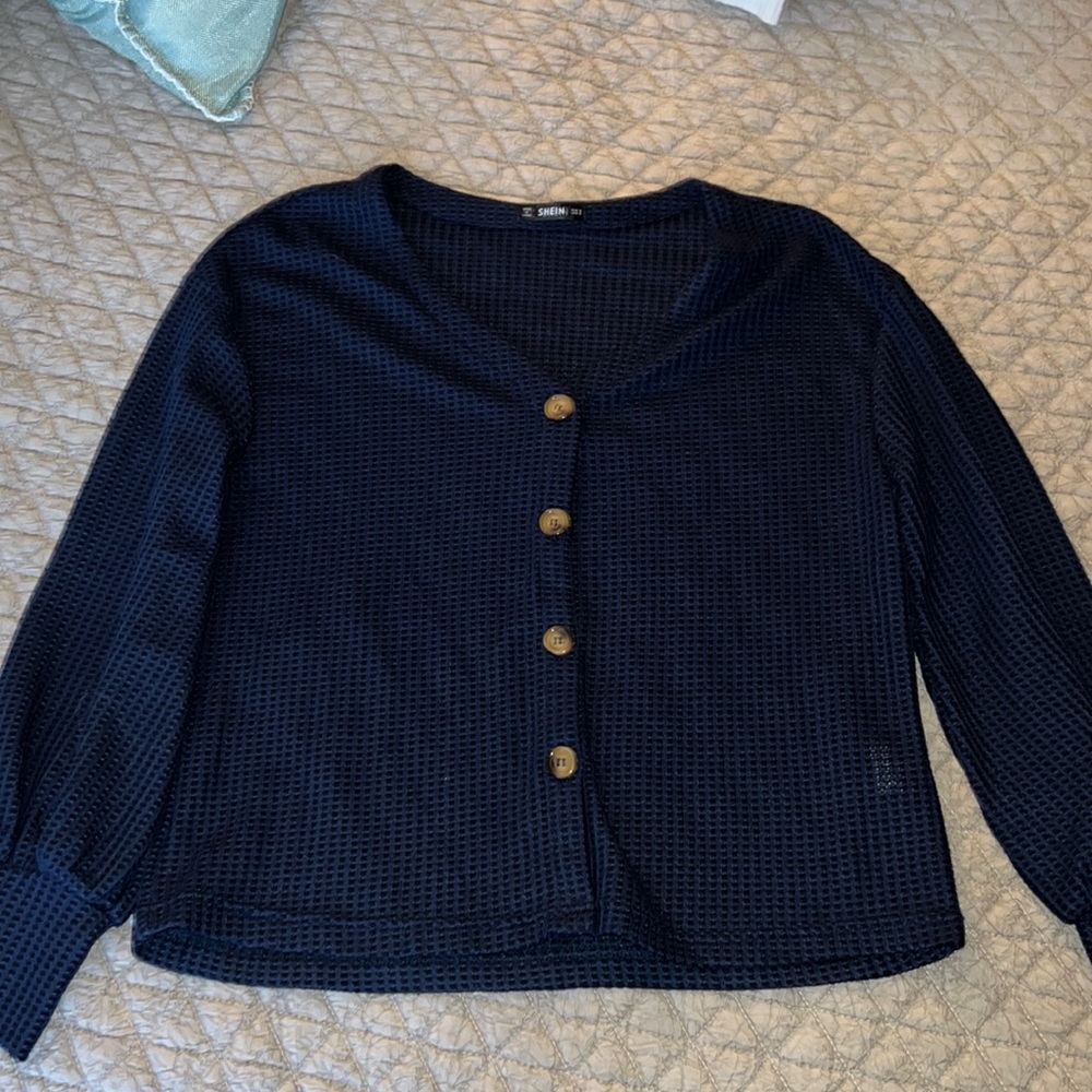 Navy Button Down Long Sleeve